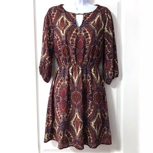 Everly Boho Dress Size Small Medallion Print